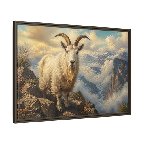 Main Mockup. Animals Mountain Goat White Mountain Goat shown as stretched canvas wall art