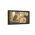 Side Mockup 8. Animals Owl Brown Owl shown as stretched canvas wall art
