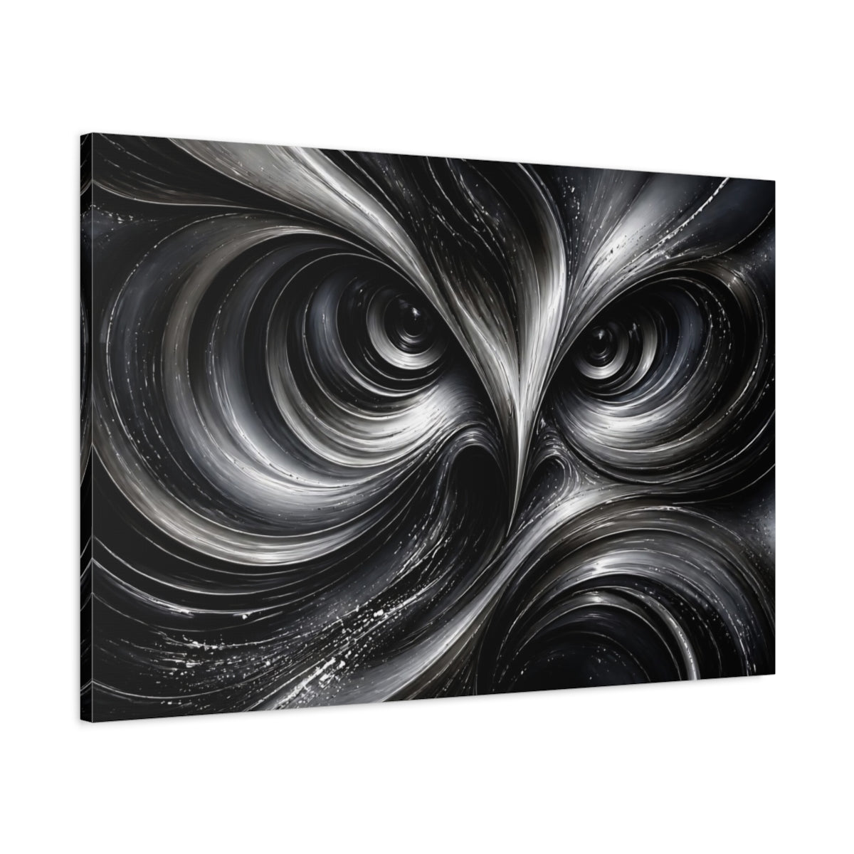 Main Mockup. Animals Owl Monochrome Owl shown as stretched canvas wall art