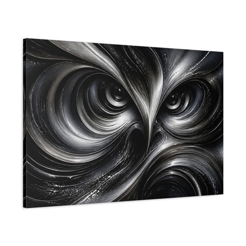 Main Mockup. Animals Owl Monochrome Owl shown as stretched canvas wall art