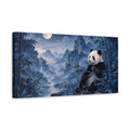 Side Mockup 3. Animals Panda Blue Panda shown as stretched canvas wall art