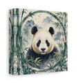 Side Mockup 2. Animals Panda Green Panda shown as stretched canvas wall art