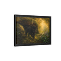 Side Mockup 6. Animals Panther Cub Black Panther Forest shown as stretched canvas wall art