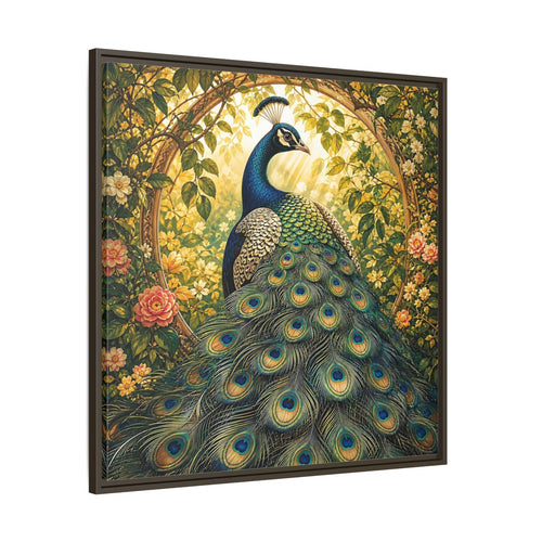 Main Mockup. Animals Peacock Peacock Gold shown as stretched canvas wall art