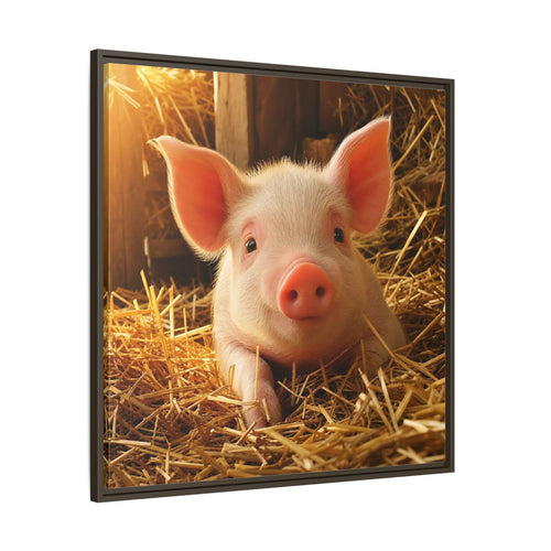 Main Mockup. Animals Piglet Cute Piglet shown as stretched canvas wall art