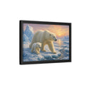 Side Mockup 6. Animals Polar Bears Polar Bear Sunset shown as stretched canvas wall art