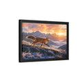 Side Mockup 6. Animals Red Fox Red Fox Sunset shown as stretched canvas wall art