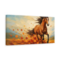 Side Mockup 3. Animals Running Horse Autumn Horse shown as stretched canvas wall art