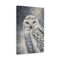 Side Mockup 4. Animals Snowy Owl White Owl shown as stretched canvas wall art