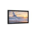 Side Mockup 8. Animals Snowy Owl Winter Sunset Owl shown as stretched canvas wall art