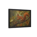 Side Mockup 6. Animals Squirrel Red Squirrel And Green shown as stretched canvas wall art