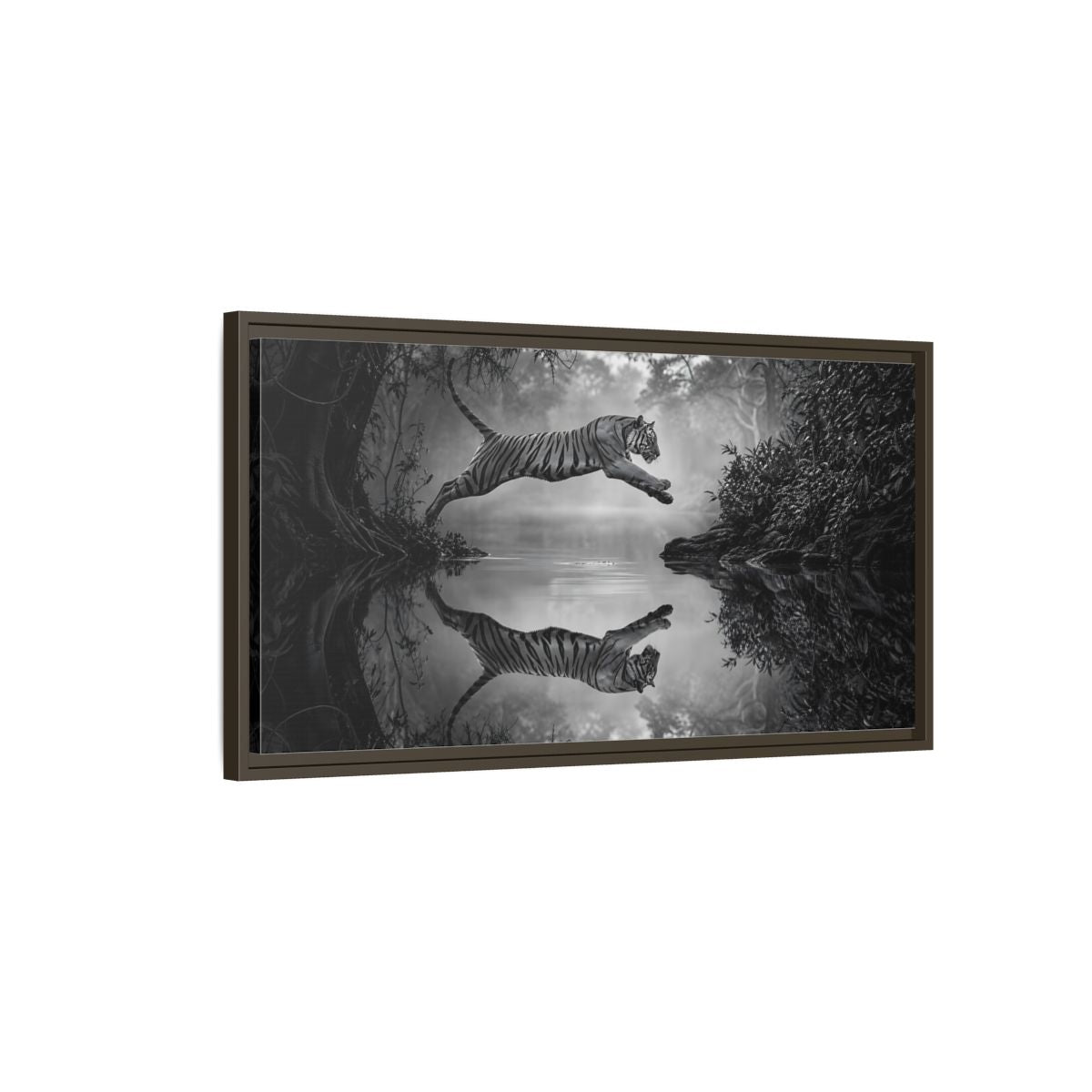 Main Mockup. Animals Tiger Monochrome Tiger shown as stretched canvas wall art
