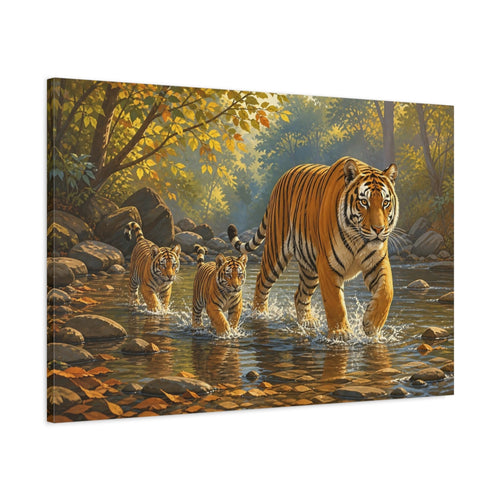 Main Mockup. Animals Tigers Tiger Family shown as canvas print
