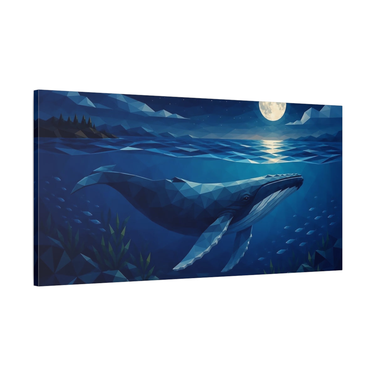Main Mockup. Animals Whale Blue Whale shown as stretched canvas wall art