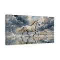 Side Mockup 3. Animals White Horse White Horse shown as stretched canvas wall art