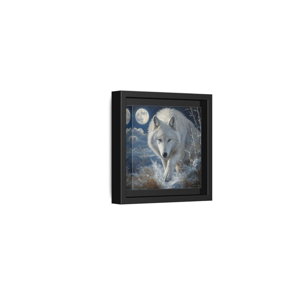Side Mockup 24. Animals White Wolf White Wolf Snow shown as stretched canvas wall art