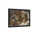 Side Mockup 6. Animals Wolf Cubs Wolf Cubs Winter shown as stretched canvas wall art