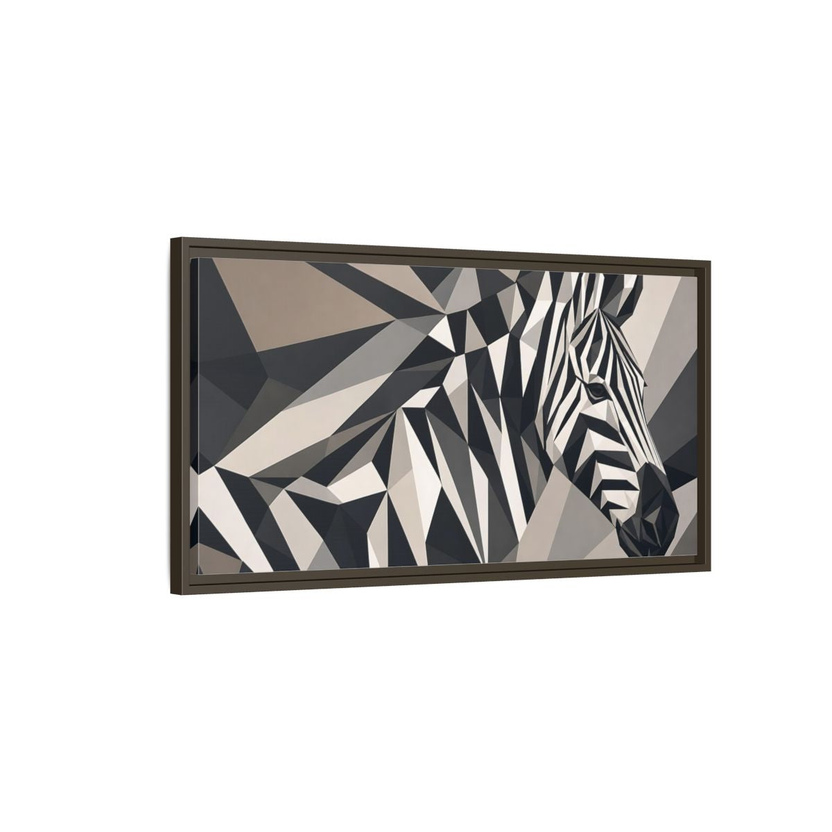 Main Mockup. Animals Zebra Monochrome Zebra shown as stretched canvas wall art