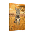 Side Mockup 4. Animals Zebra Orange And Black shown as stretched canvas wall art