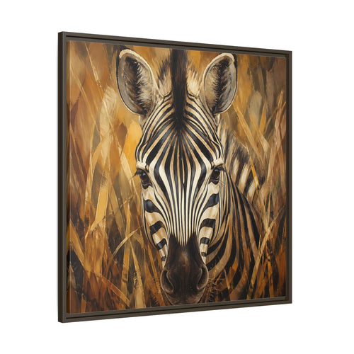Main Mockup. Animals Zebra Zebra Black And Gold shown as stretched canvas wall art