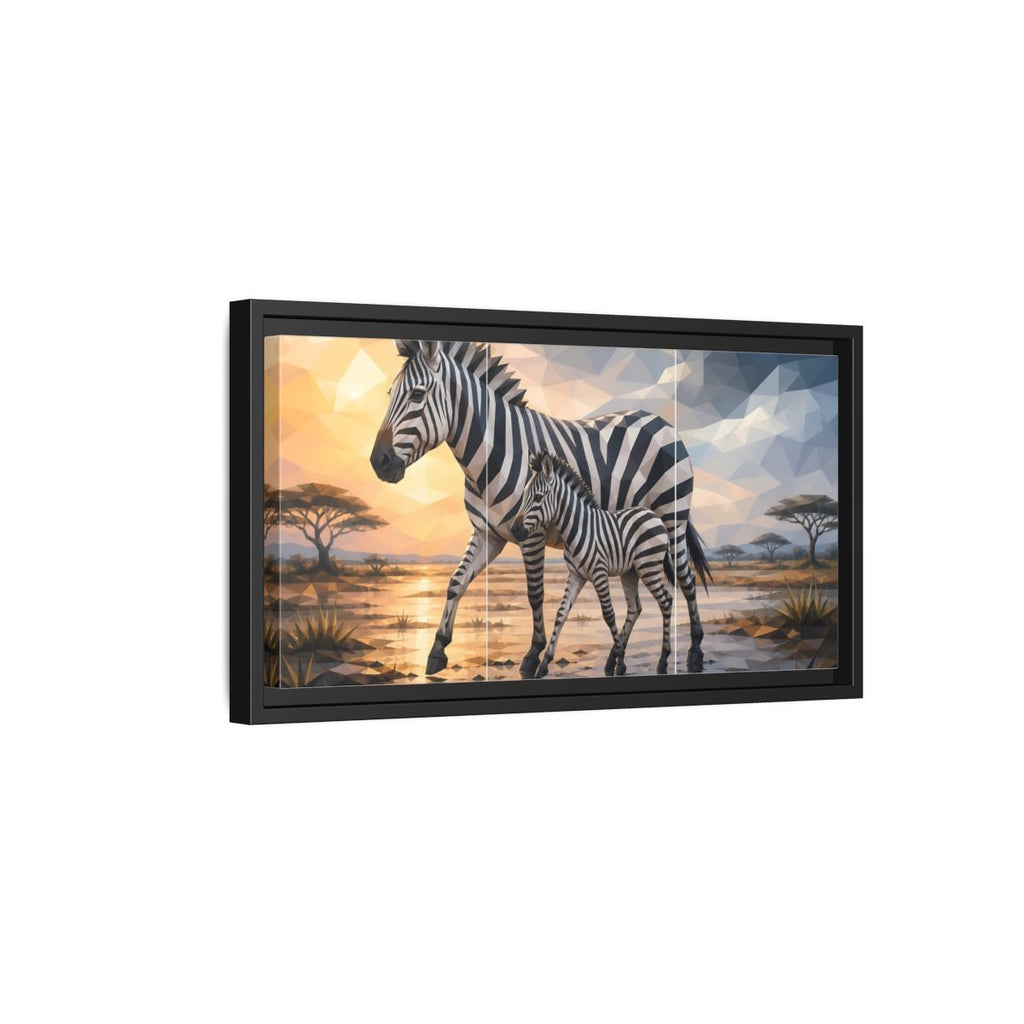 Side Mockup 8. Animals Zebras Geometric Zebra shown as stretched canvas wall art