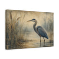 Side Mockup 4. Birds Heron Blue Heron shown as canvas print