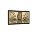 Side Mockup 8. Birds Owl Brown Owl shown as stretched canvas wall art