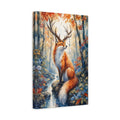 Side Mockup 4. Fairytale Fantasy Fox Orange Fantasy Fox shown as stretched canvas wall art