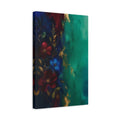 Side Mockup 4. Floral Floral Arrangement Teal Gold Floral shown as stretched canvas wall art