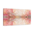 Side Mockup 3. Floral Cherry Blossom Pink Gold Floral shown as stretched canvas wall art