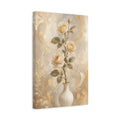 Side Mockup 4. Floral Cream Roses Cream Gold Floral shown as stretched canvas wall art