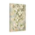 Side Mockup 4. Floral Dogwood Flowers Pastel Dogwood Flowers shown as stretched canvas wall art