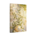Side Mockup 4. Floral Flowering Vines White Floral Yellow shown as stretched canvas wall art