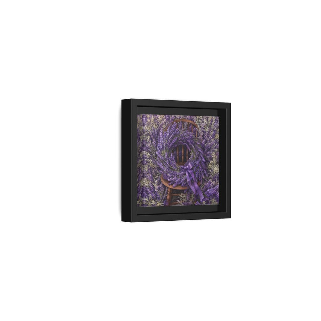 Side Mockup 24. Floral Lavender Wreath Purple Lavender shown as stretched canvas wall art