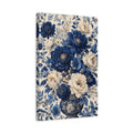 Side Mockup 4. Floral Peony Bouquet Blue And White Floral shown as stretched canvas wall art