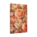Side Mockup 4. Floral Ranunculus Flowers Peach Floral shown as stretched canvas wall art