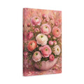 Side Mockup 4. Floral Ranunculus Flowers Pink Floral Bouquet shown as stretched canvas wall art