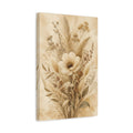 Side Mockup 4. Floral Wildflower Bouquet Earthy Tones shown as stretched canvas wall art
