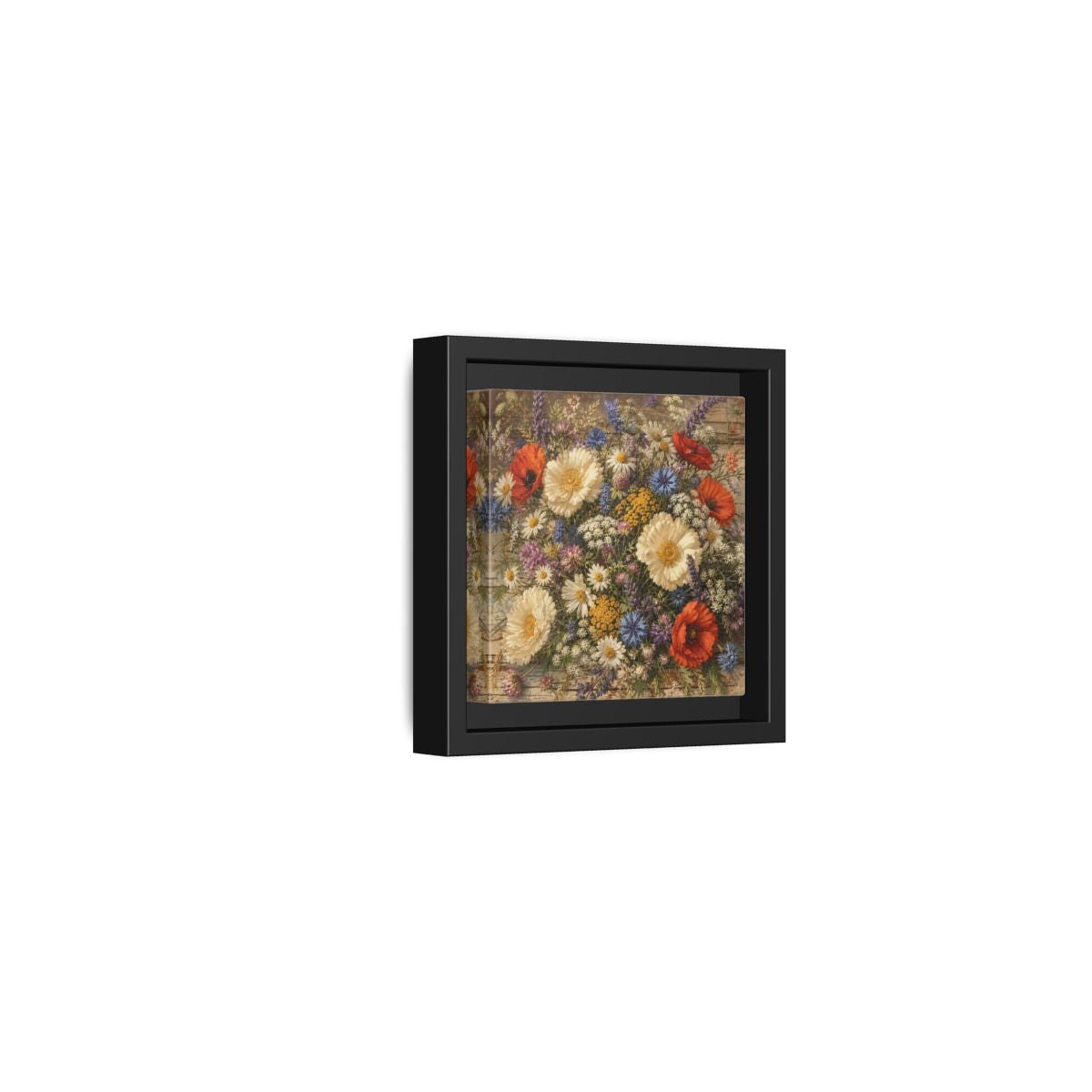 Side Mockup 24. Floral Wildflowers Colorful Wildflowers shown as stretched canvas wall art