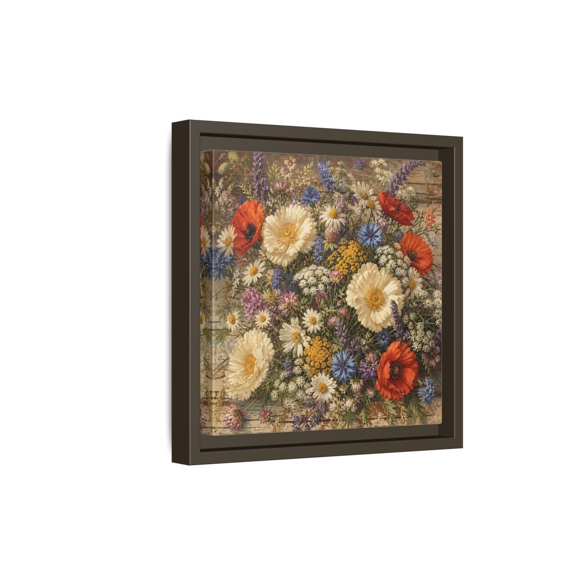 Side Mockup 20. Floral Wildflowers Colorful Wildflowers shown as stretched canvas wall art