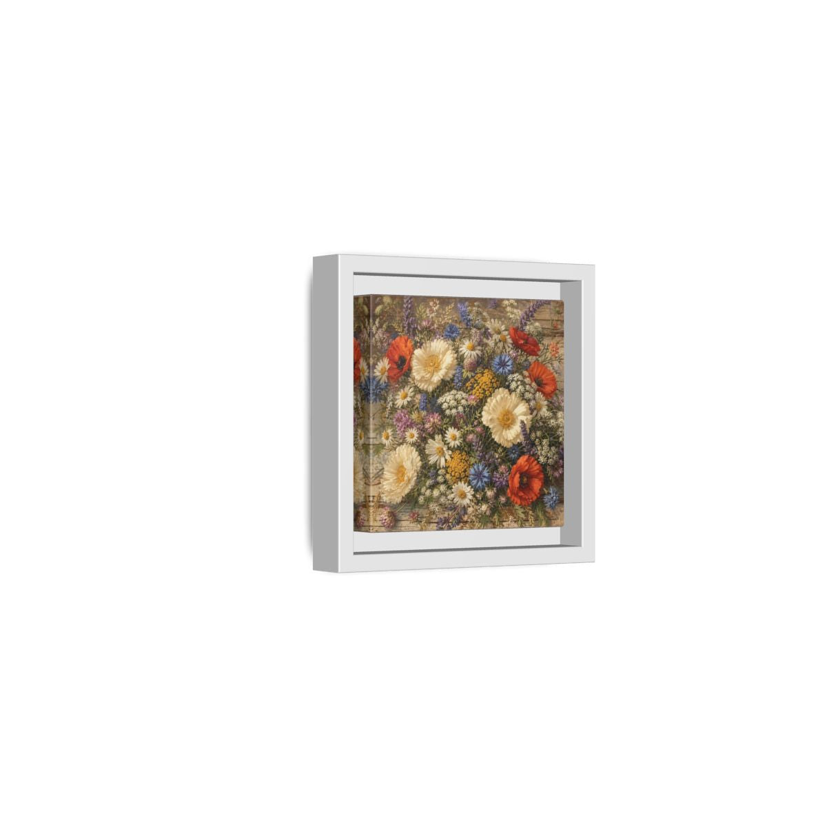 Side Mockup 22. Floral Wildflowers Colorful Wildflowers shown as stretched canvas wall art