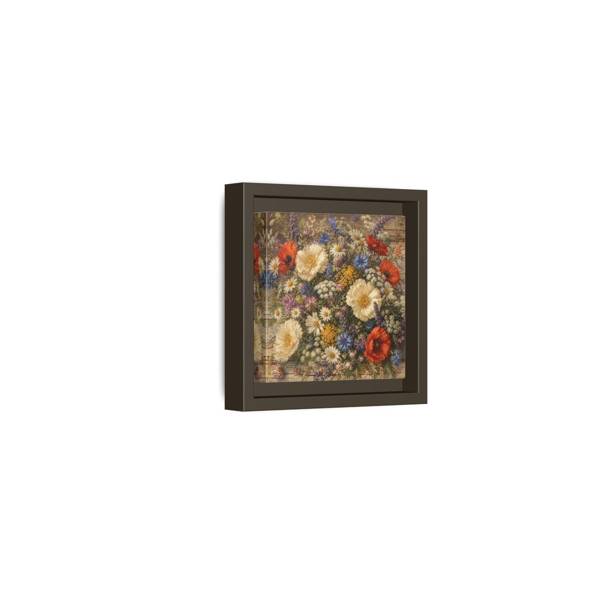 Side Mockup 23. Floral Wildflowers Colorful Wildflowers shown as stretched canvas wall art