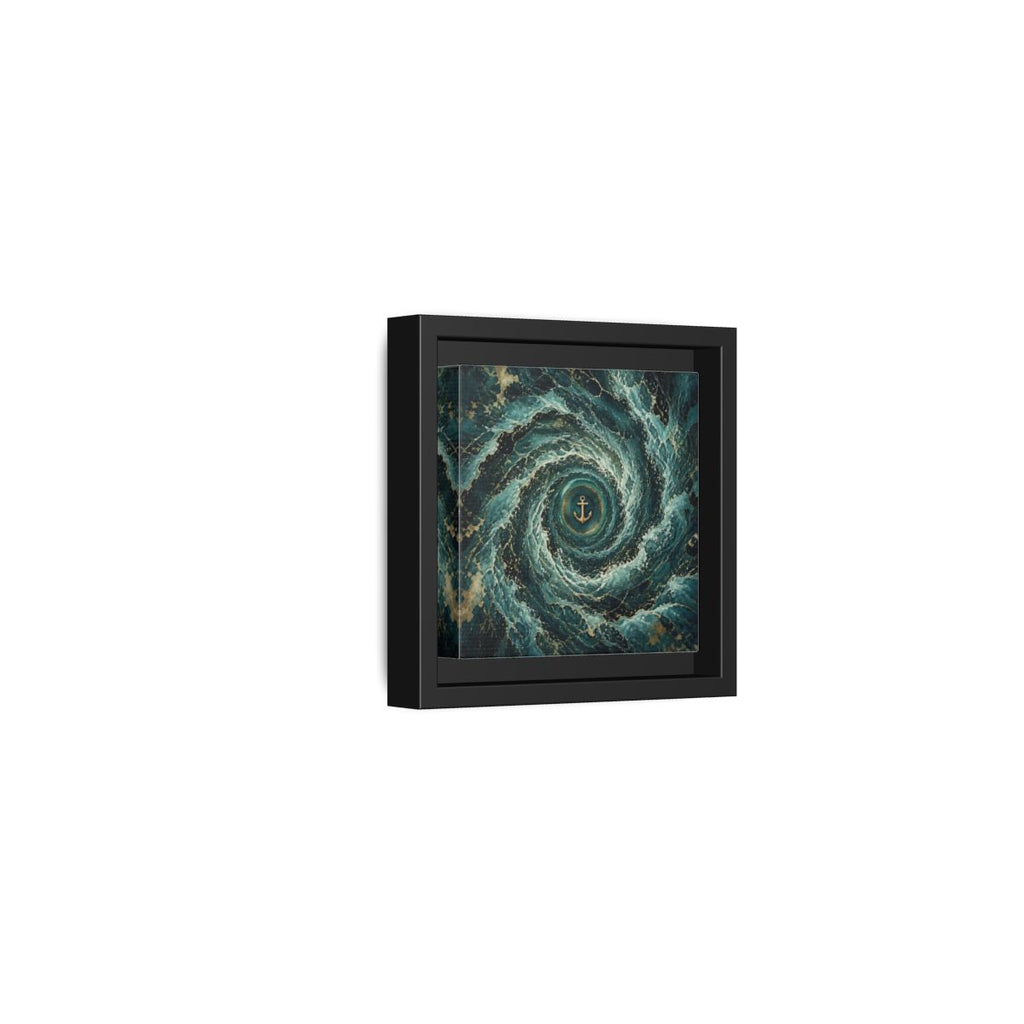 Side Mockup 24. Nature Anchor Teal Gold Anchor shown as stretched canvas wall art