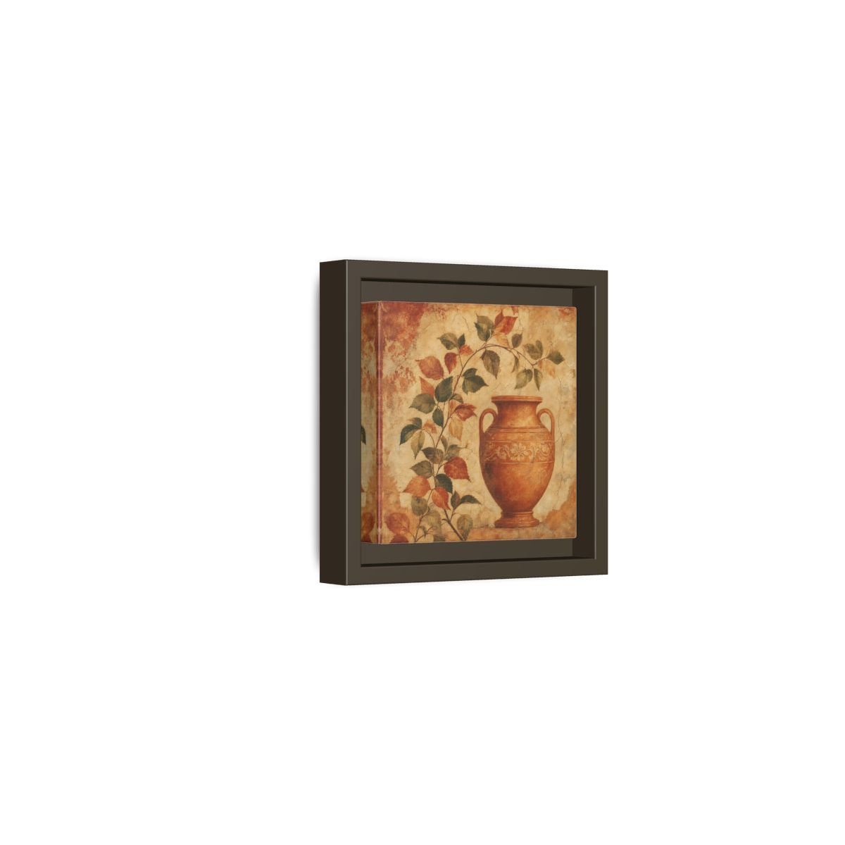 Side Mockup 23. Nature Ancient Vase Terracotta And Green shown as stretched canvas wall art
