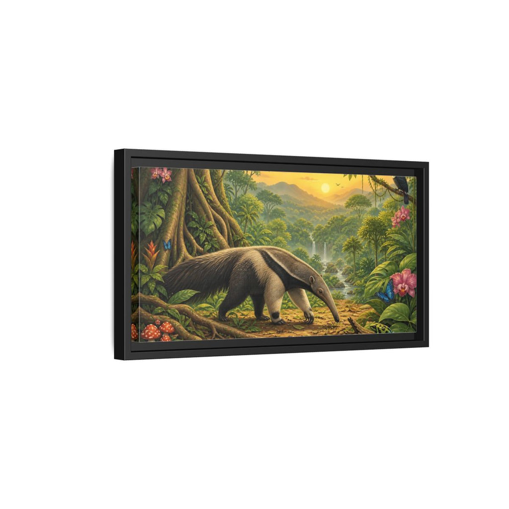 Side Mockup 8. Nature Anteater Rainforest Animals shown as stretched canvas wall art