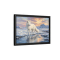Side Mockup 6. Nature Arctic Fox White Fox Arctic shown as stretched canvas wall art