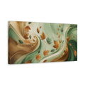 Side Mockup 3. Nature Autumn Leaves Autumn Green Gold shown as stretched canvas wall art