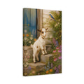 Side Mockup 4. Nature Baby Goat Baby Goat Wildflowers shown as stretched canvas wall art