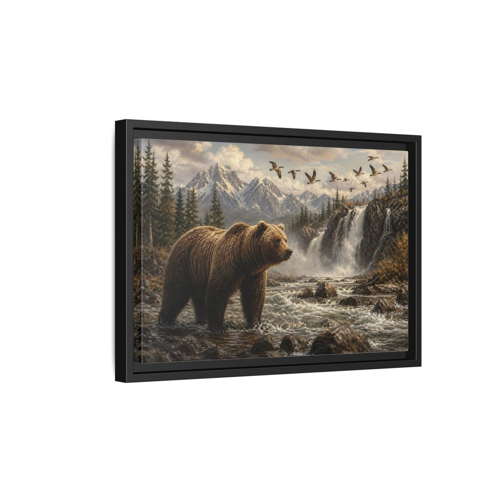 Side Mockup 6. Nature Bear Brown Bear Nature shown as stretched canvas wall art