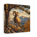 Side Mockup 2. Nature Bighorn Sheep Bighorn Sheep Mountains shown as stretched canvas wall art